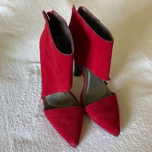 Red bootie heels